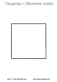 Tangram štvorec - obrys - pracovný list ABC materská škola