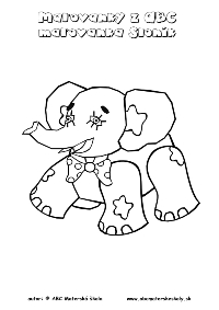 maľovánka sloník, omaľovanky z ABC