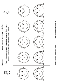 Rozvíjame grafomotoriku - dokresli časti tváre, oči, uši, ústa, nos