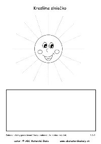 Kreslíme slniečko - pracovný list z ABC materská škola