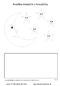 Kreslíme mesiac a hviezdy - pracovný list z ABC materská škola