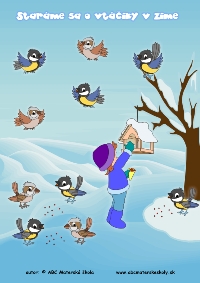 Staráme sa o vtáčiky v zime - farebný pracovný list z ABC Materská škola
