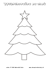 vystrihovačka na okná z ABC - vianočný stromček - pracovný list