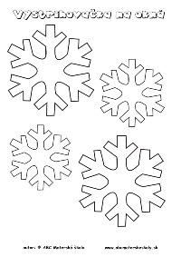 vystrihovačka na okná z ABC - snehová vločka - pracovný list