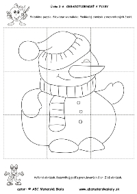 Poskladaj snehuliaka - puzzle - pracovný list z ABC materská škola