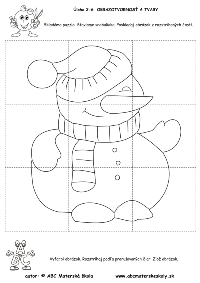 skladačka snehuliak - pracovný list z ABC materská škola