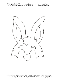 vystrihovačka - maska škraboška zajac - pracovný list z ABC Materské školy