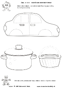 Rôznorodé predmety - grafomotorika  - pracovný list z ABC materská škola