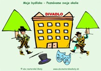 Moje bydlisko – Poznávame svoje okolie - Divadlo - farebný pracovný list na interaktívnu tabuľu