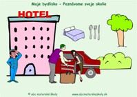 Moje bydlisko – Poznávame svoje okolie - Hotel - pracovný list na IT z ABC materské školy
