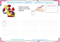 Strana 6 – Základné grafické tvary – Slučky – grafomotorické zručnosti - farebná predloha ABC materská škola