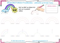 Strana    7 -  Základné grafické tvary – Oblúčiky – grafomotorické zručnosti - farebná predloha ABC materská škola