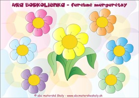 Bodkolienka a farebné margarétky - Matematika a farebná predstavivosť - farebná predloha z ABC materská škola