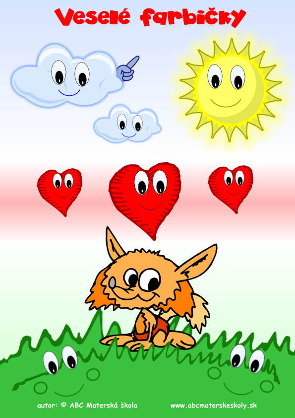 farby červená, modrá, zelená, žltá, oranžová