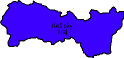 Mapa Košického kraja