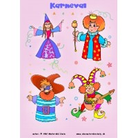 FAŠIANGY - KARNEVAL - 51 ks pre 5 detí - tlačené pracovné listy z ABC materské školy