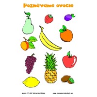 Poznávame ovocie a zeleninu - 32 ks pre 5 detí predškolského veku - pracovné listy z ABC škôlka